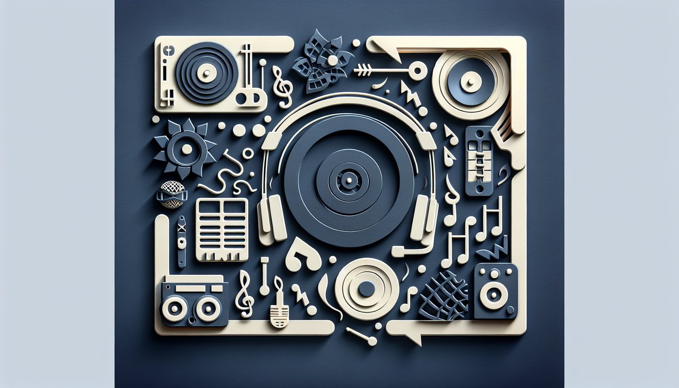 Paper art illustration for Lil Wayne quiz testing knowledge of his hits and hidden facts on dark blue background.