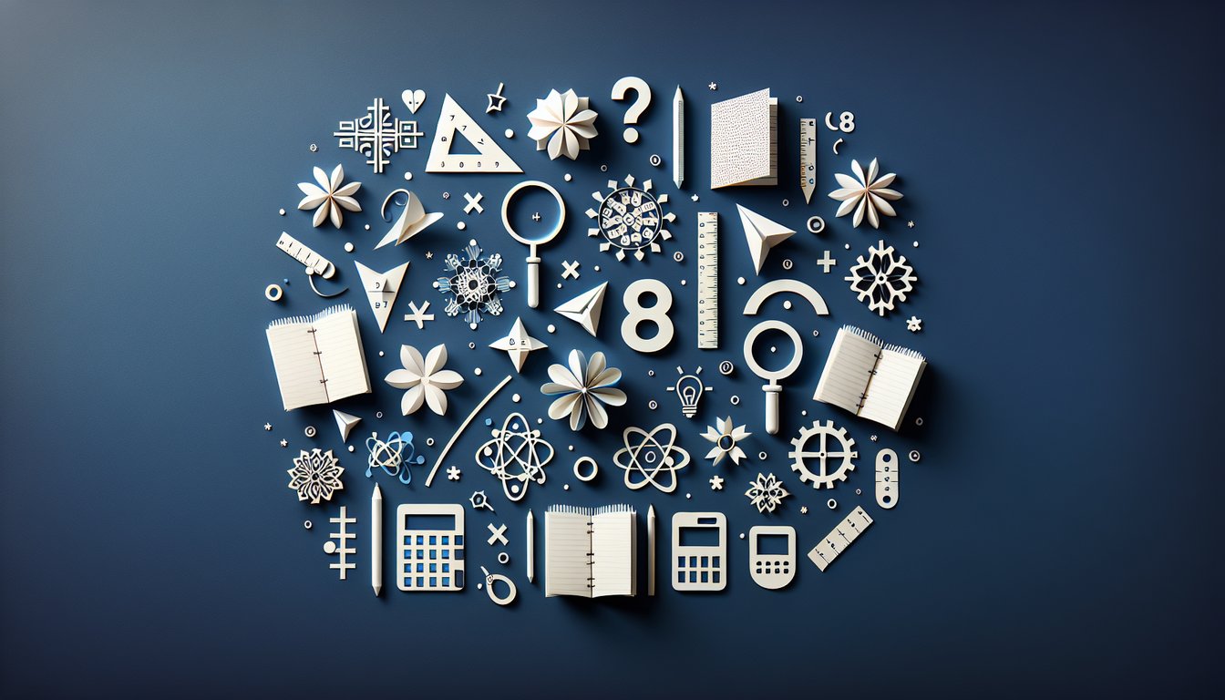 Paper art representing trivia for Factor Frenzy Quiz challenging students with algebra problems