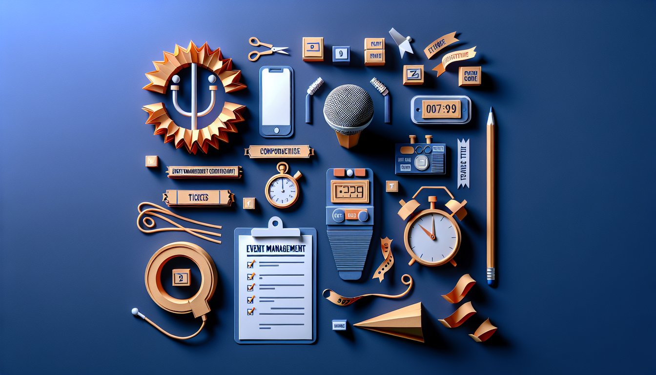 Colorful paper art promoting a quiz on Event Management Certification Practice