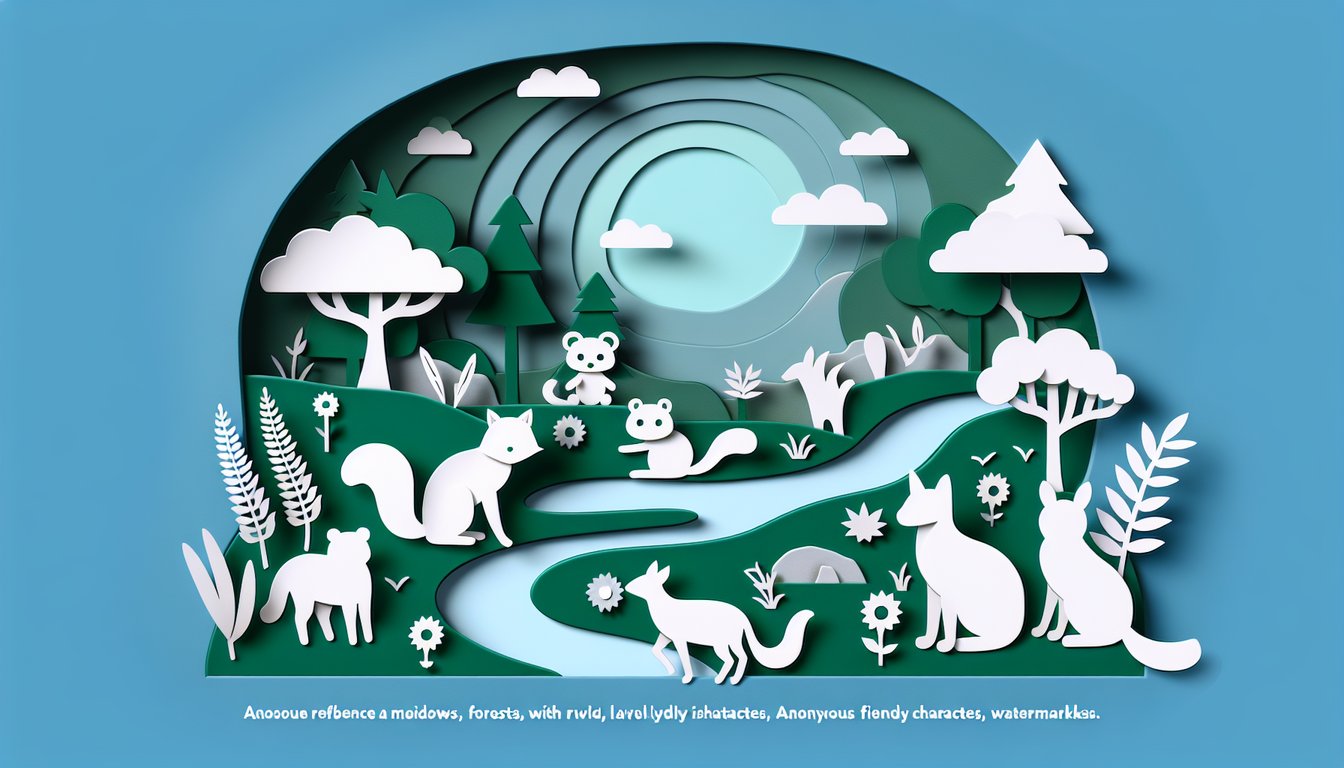 Paper art illustration of Winnie the Pooh characters on teal background for quiz matching mental health traits.