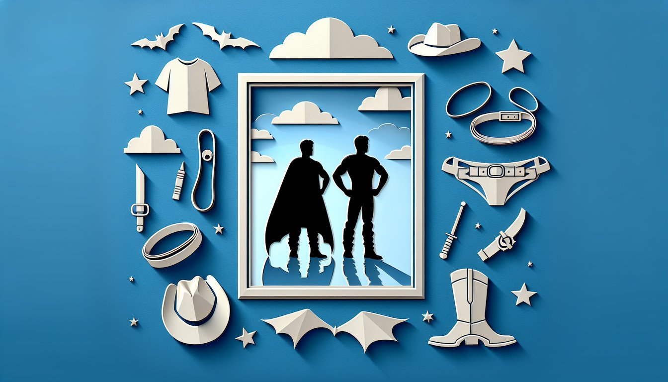 Paper art illustration for Chuck Norris personality test on sky blue background