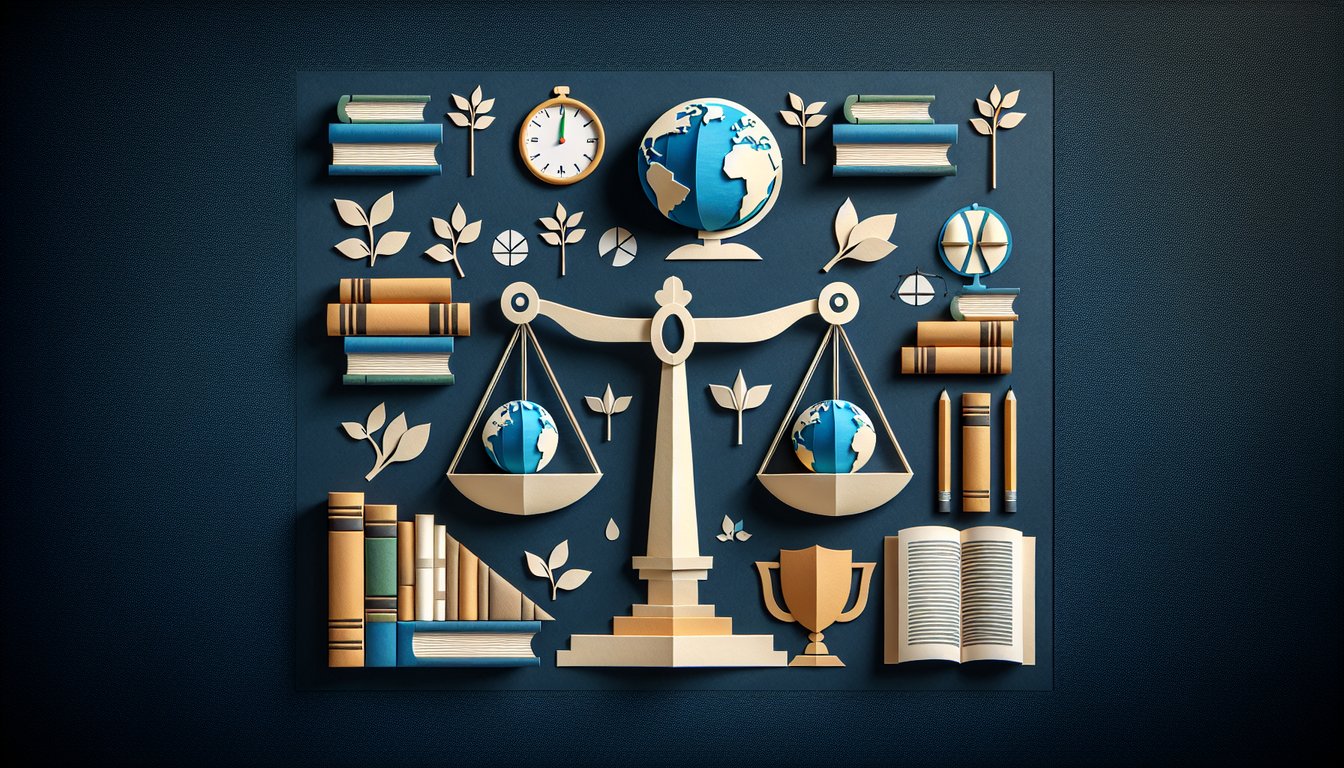 Colorful paper art depicting a quiz on Diplomatic Law Knowledge Test.