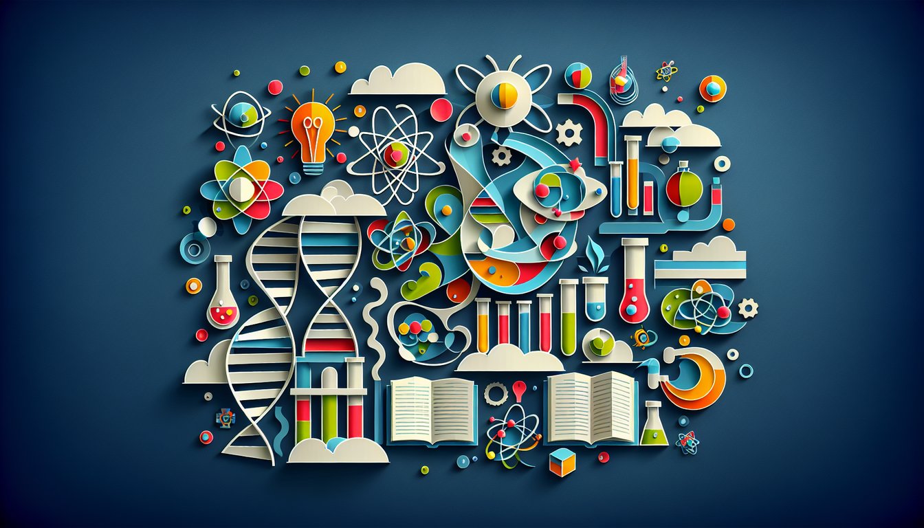 Colorful paper art illustrating a fun Science Reading Comprehension Quiz