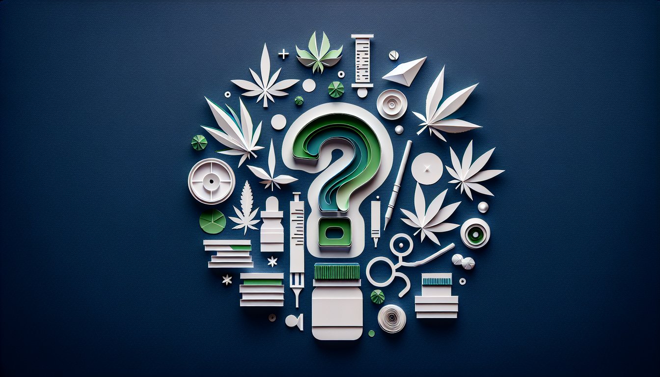 Colorful paper art depicting elements related to Cannabis Industry Quiz