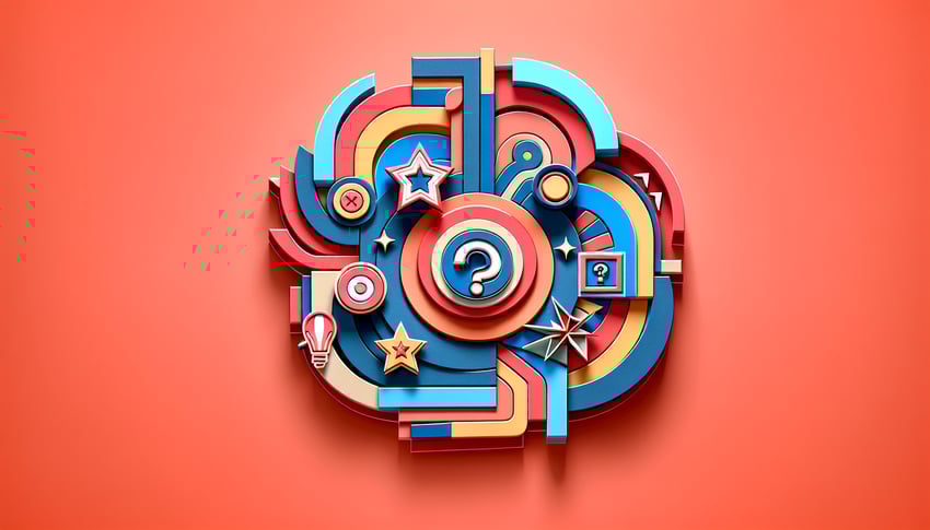 Paper art illustration for MHA boyfriend quiz on a coral background to find your perfect match.