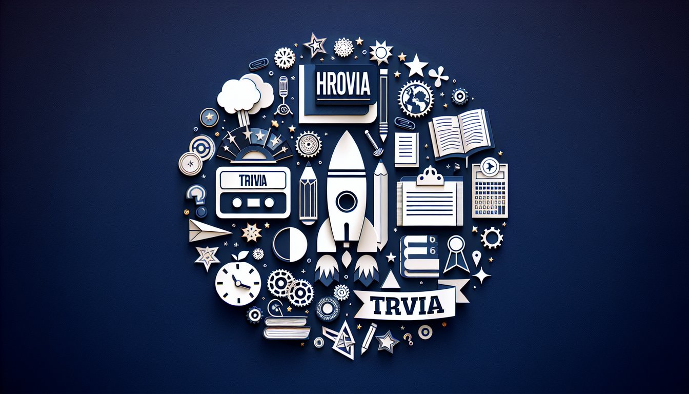 Paper art depicting the Jackson Quiz Challenge, a high school American History trivia game.