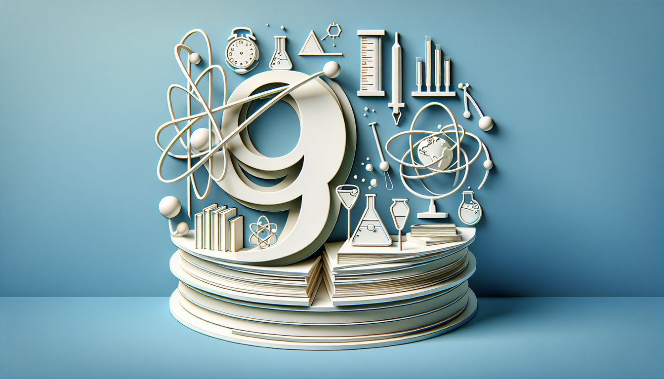 Paper art quiz collage featuring grade 9 core topics and tricky question 9 insight on sky blue background
