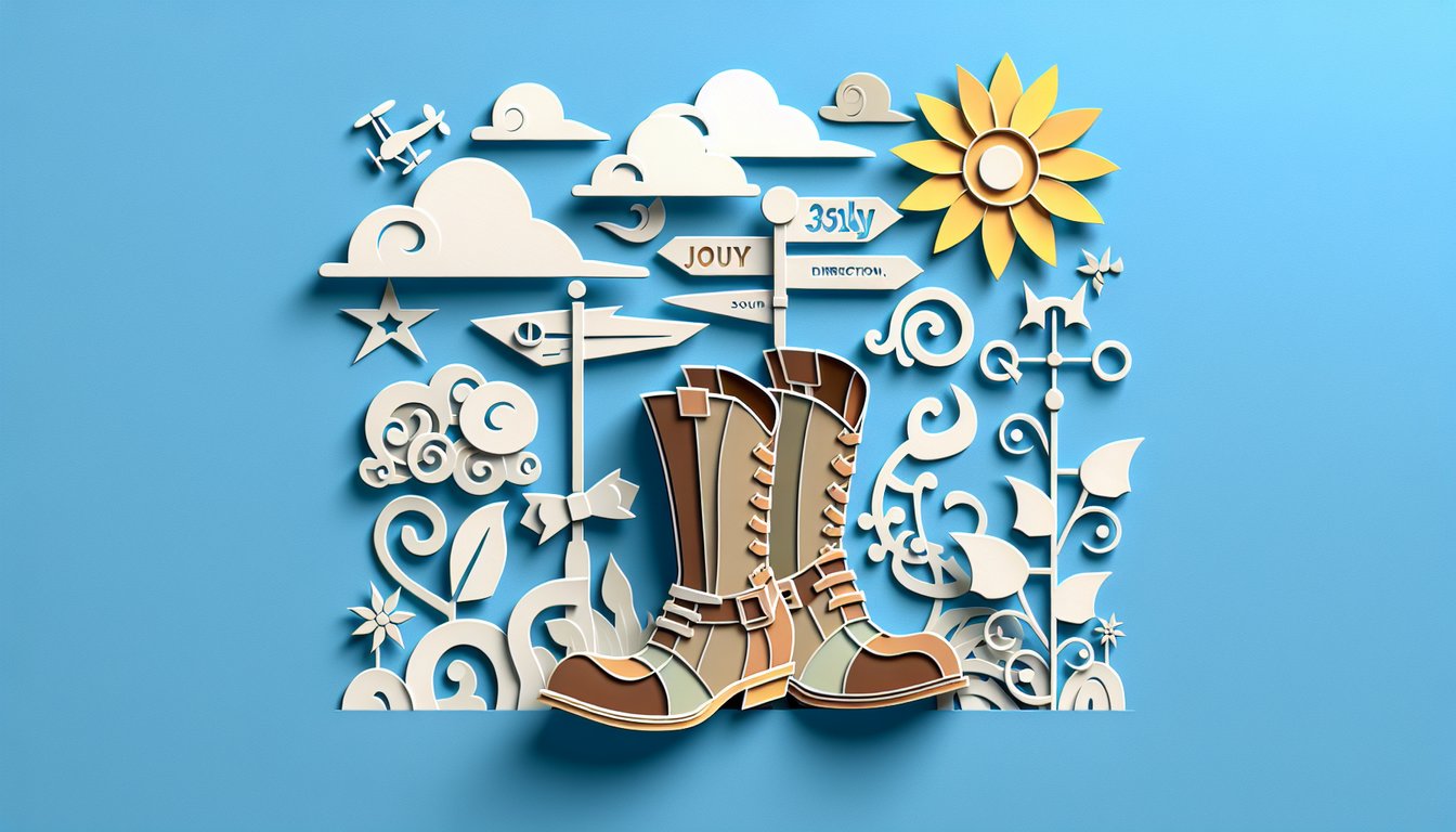 Paper art illustration for Rango characters personality quiz on a sky blue background.