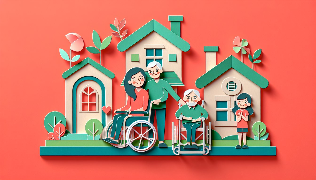 Paper art style illustration with layered shapes bold text on coral background inviting quiz about Joe Swanson wife trivia