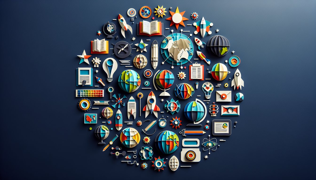 Colorful paper art illustrating a quiz on Current Affairs and General Knowledge