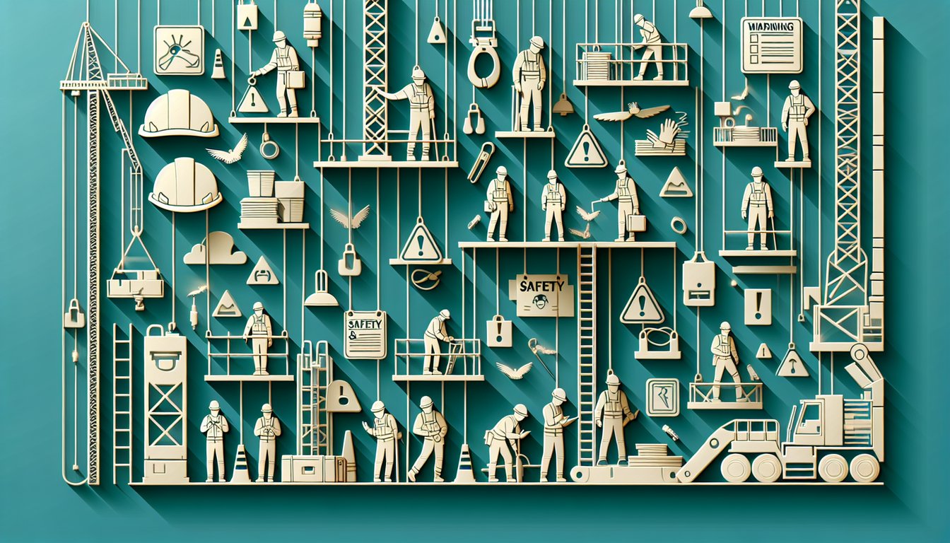 Paper art illustration for OSHA accident investigation quiz on teal background