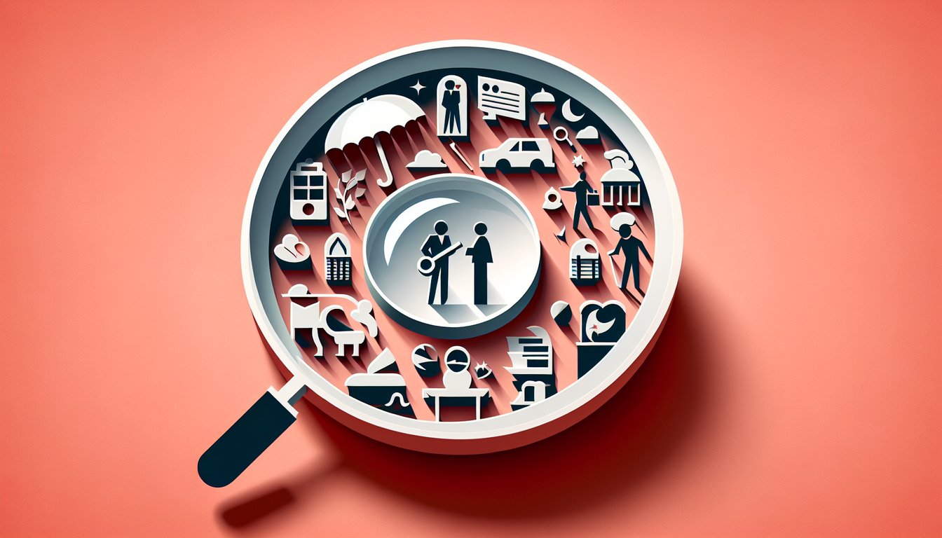 Paper art illustration for a future husband prediction quiz on a coral background