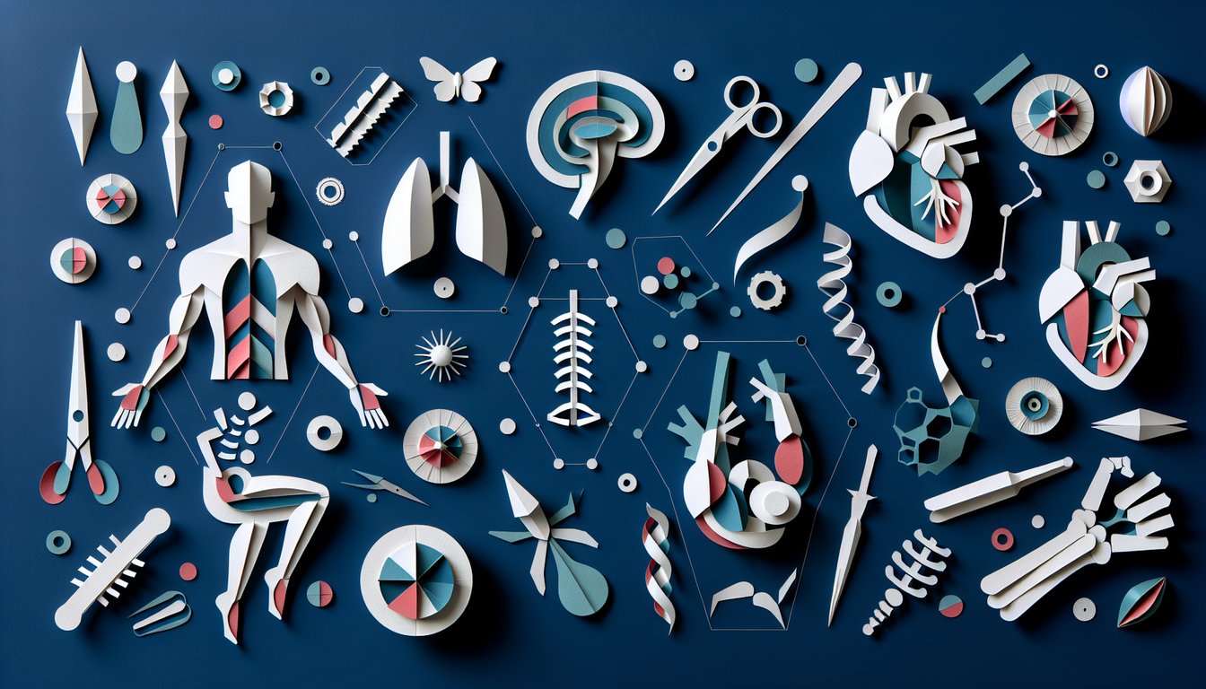 Paper art representing a trivia quiz on Directional Anatomy Drill for students.