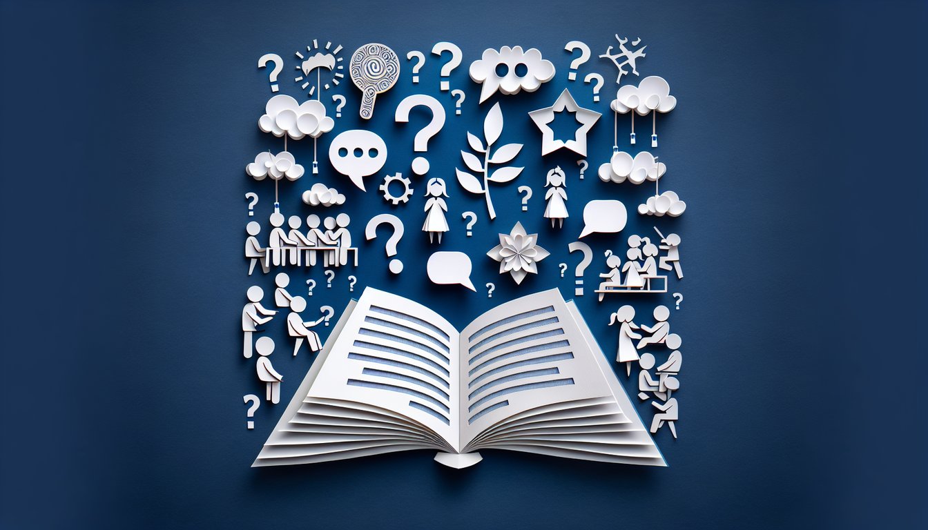 Colorful paper art promoting Conquer Comprehension, a middle school reading quiz
