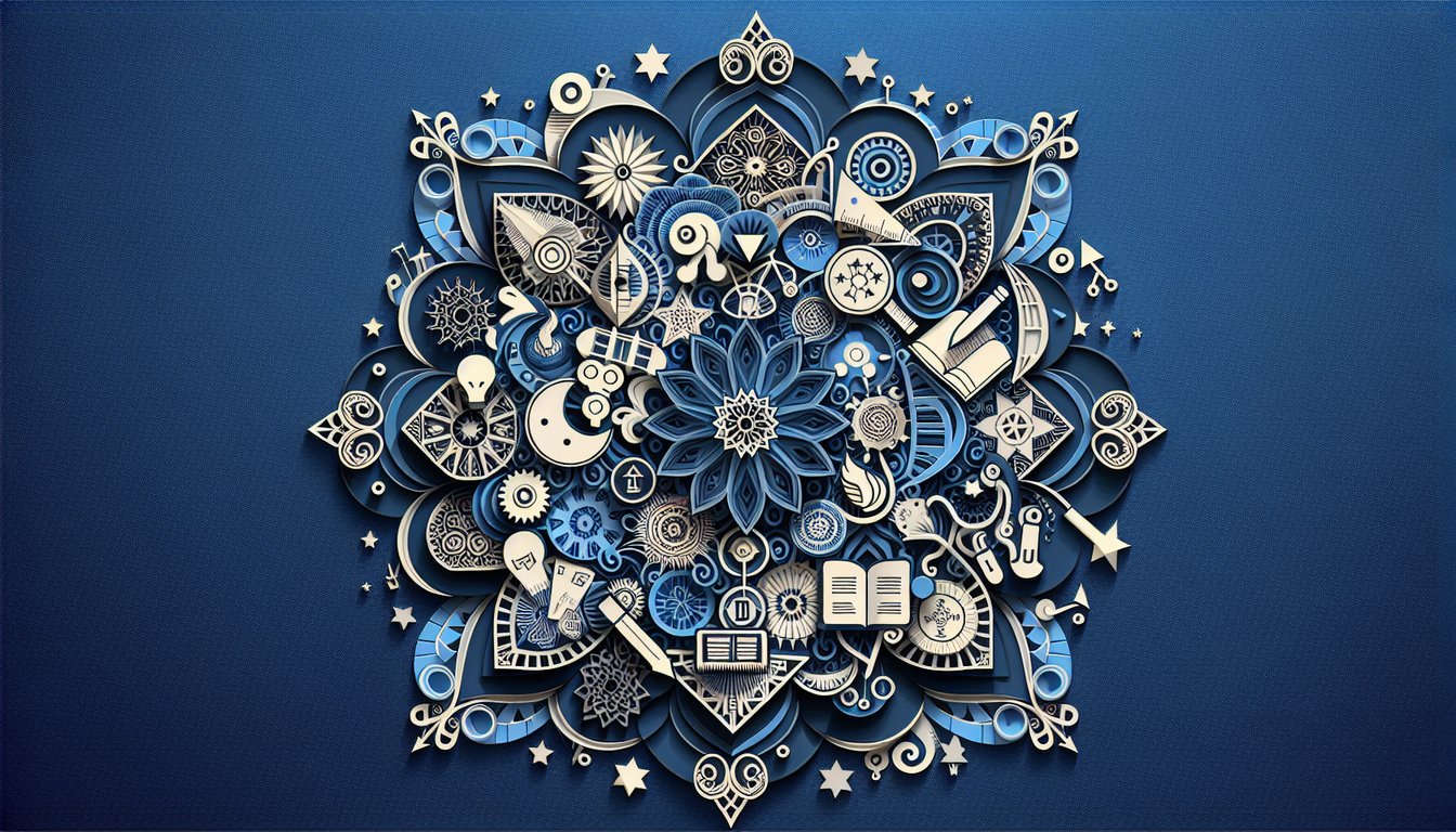 Colorful paper art promoting a Text Structure Challenge quiz for middle school students.