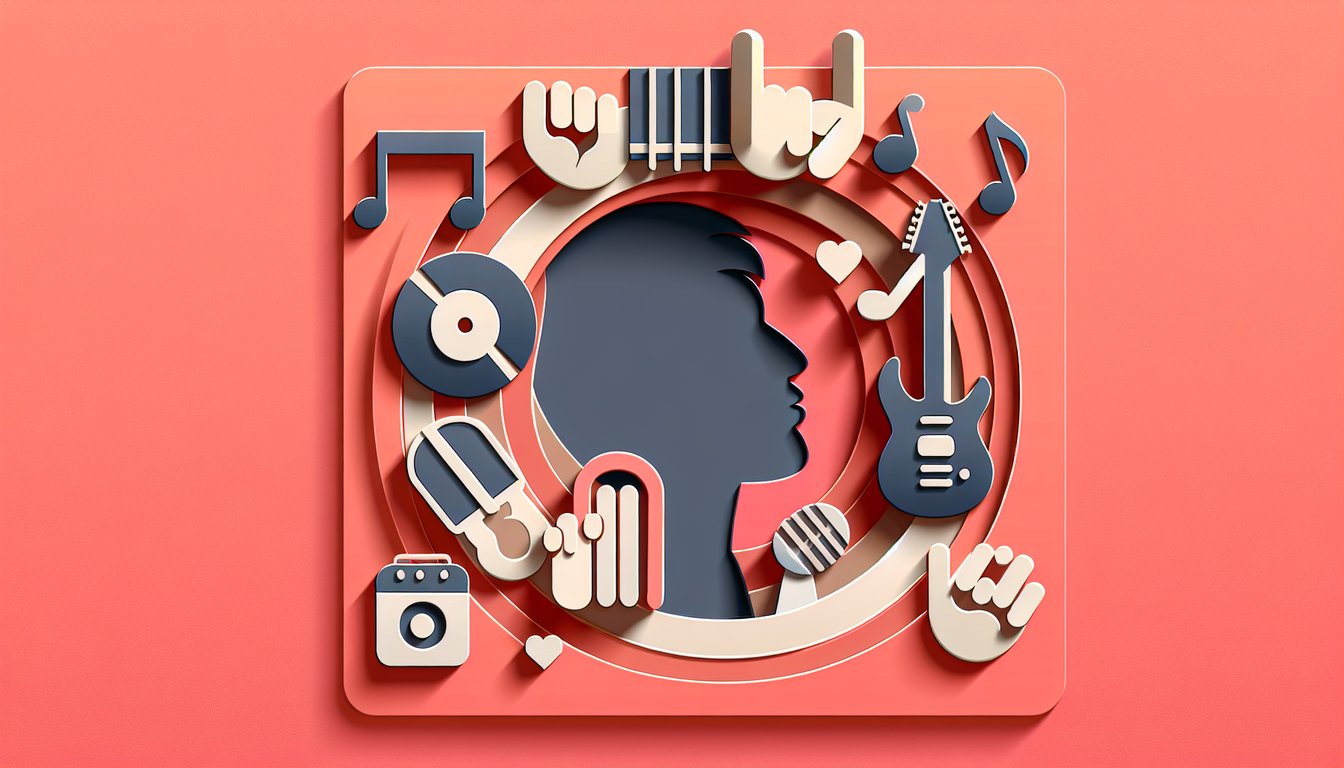 Paper art illustration for Fall Out Boy quiz on a coral background