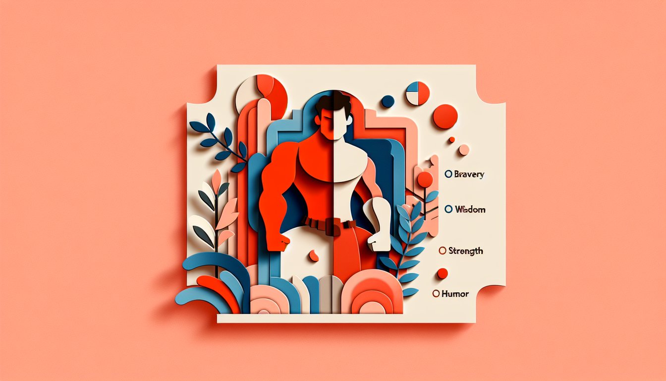 Paper art illustration for a Disney character quiz on a coral background