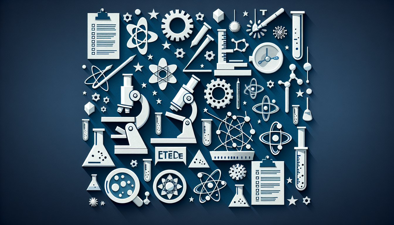 Colorful paper art promoting Ace CER Questions, a practice quiz for middle school science students.