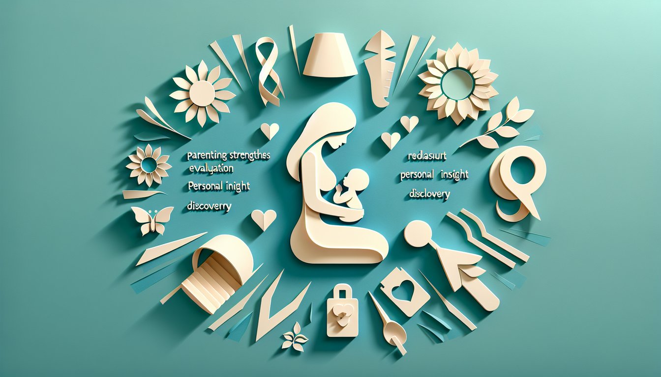 Paper art illustration for Will I Be a Good Mom Quiz on teal background