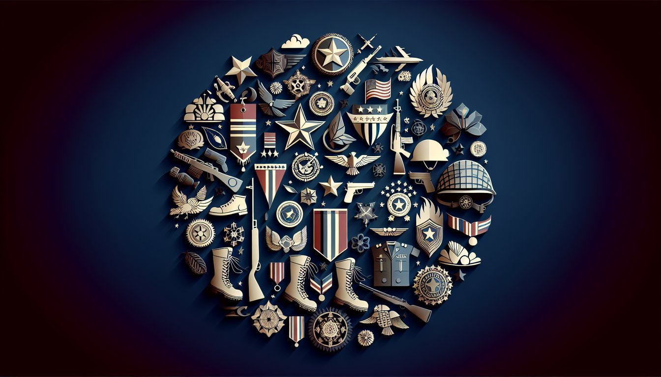 Colorful paper art depicting elements of war for Echoes of War high school history quiz.