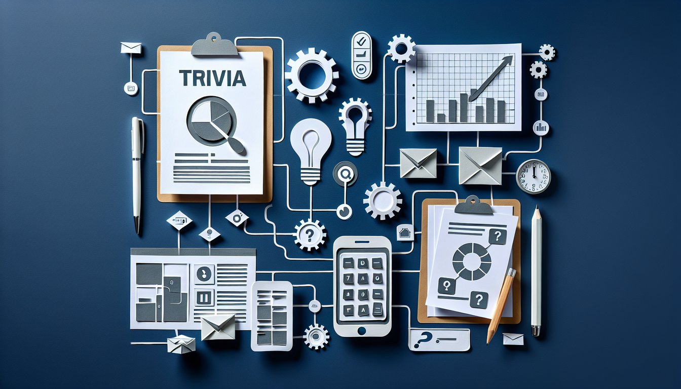 Colorful paper art depicting a Business Process Management Knowledge Quiz