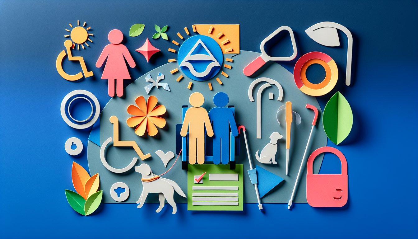 Colorful paper art representing a quiz on ADA Compliance Knowledge Test