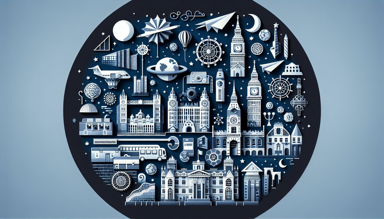 Colorful paper art depicting a trivia quiz about local landmarks knowledge
