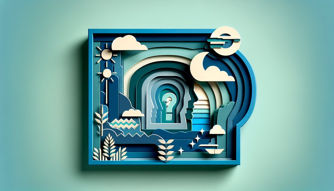 Layered paper art icons of cowboy hat burger statue of liberty torch baseball glove apple pie slice on teal background