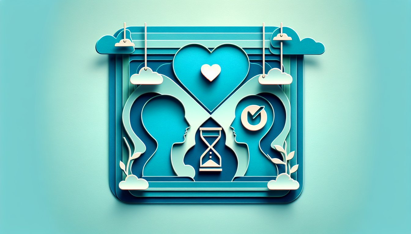Quiz illustration about uncovering if hes ready to ask you out on teal background