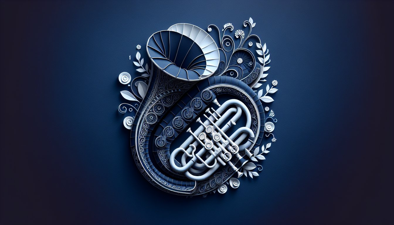 3D voxel art showcasing a detailed Euphonium in a music course setting