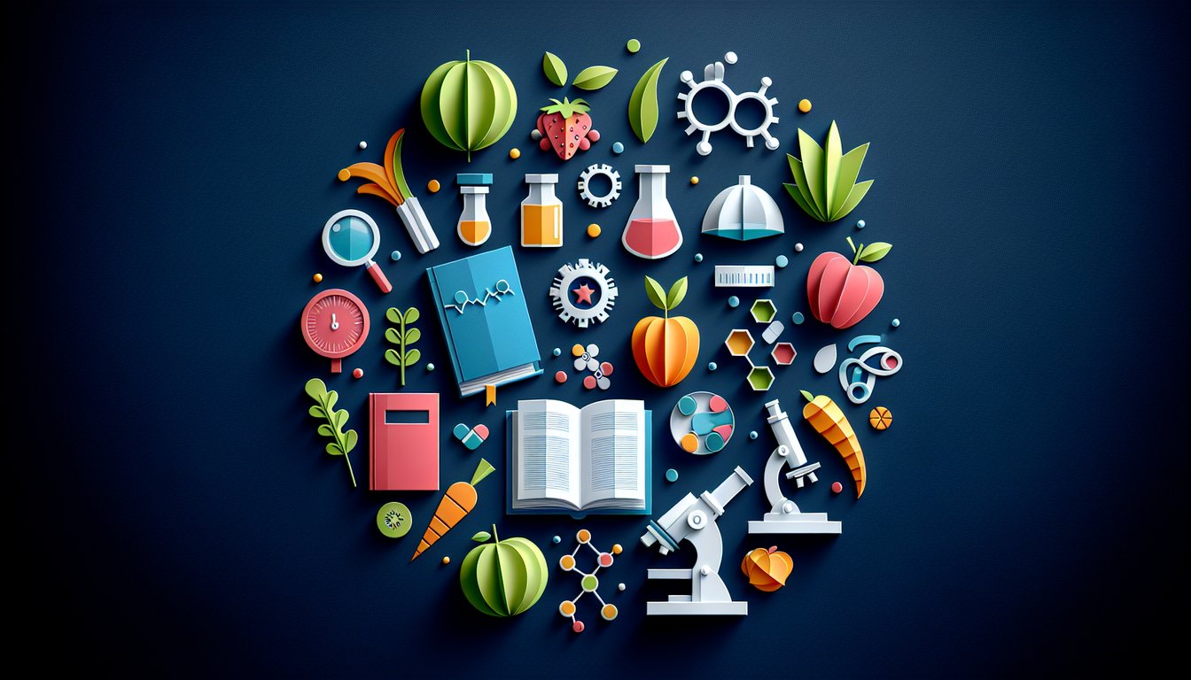 Colorful paper art promoting The Micronutrient Mystery Quiz for high school biology or nutrition students.