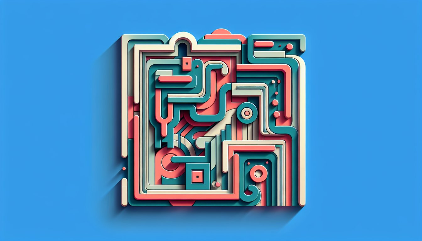 paper art collage of puzzle pieces question number 24 geometric shapes on teal background for impossible answers quiz