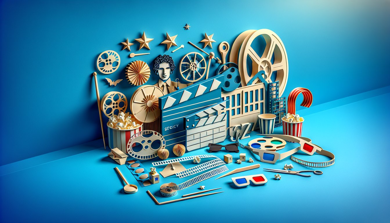 Paper art quiz banner for Adam Sandler trivia name movies recall iconic lines on sky blue background