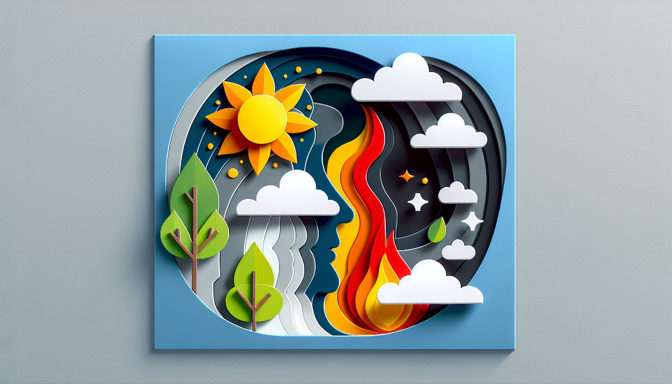 Paper art illustration for What Am I Feeling quiz on dark blue background