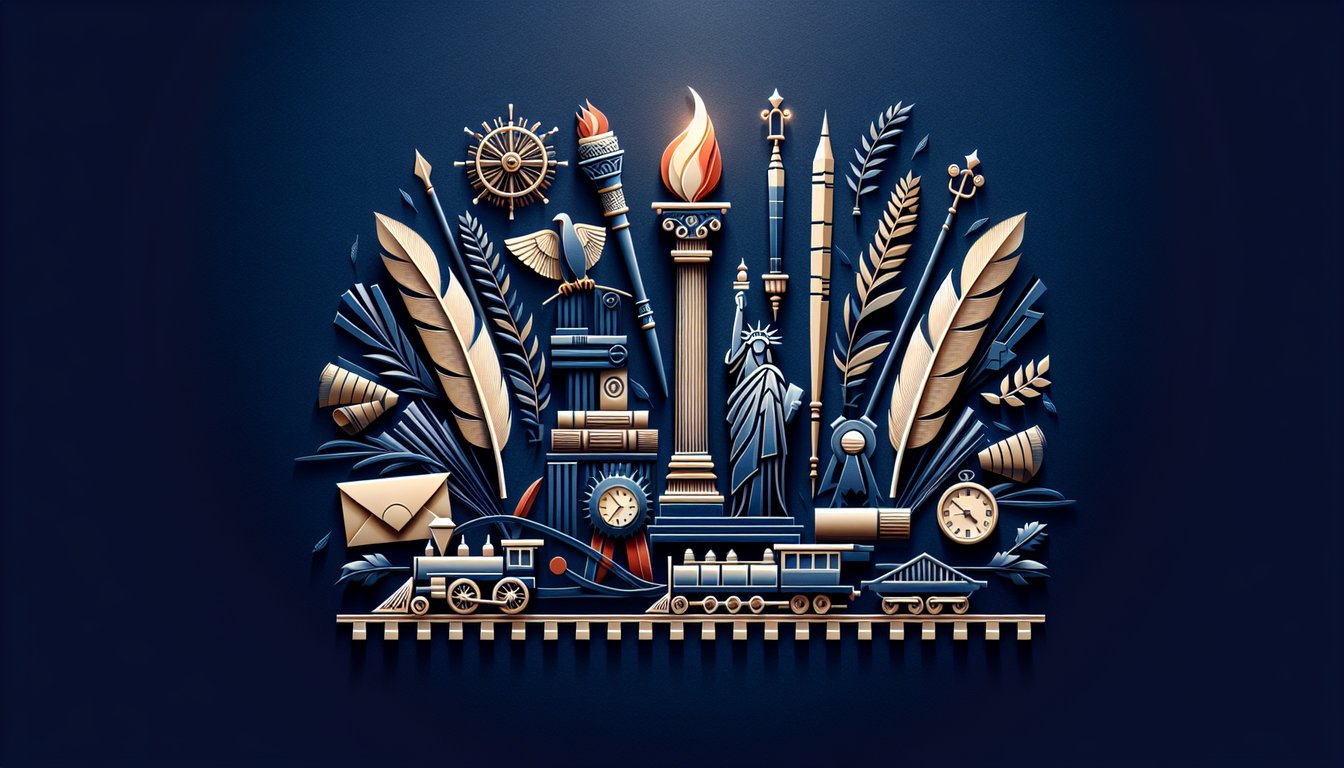 Paper art representing a trivia quiz for high school history students called The Legacy Quiz Challenge