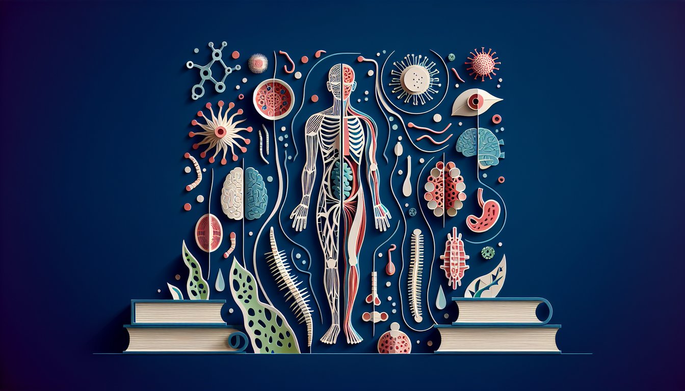 Interactive paper art for a trivia quiz on the integumentary system for biology students.