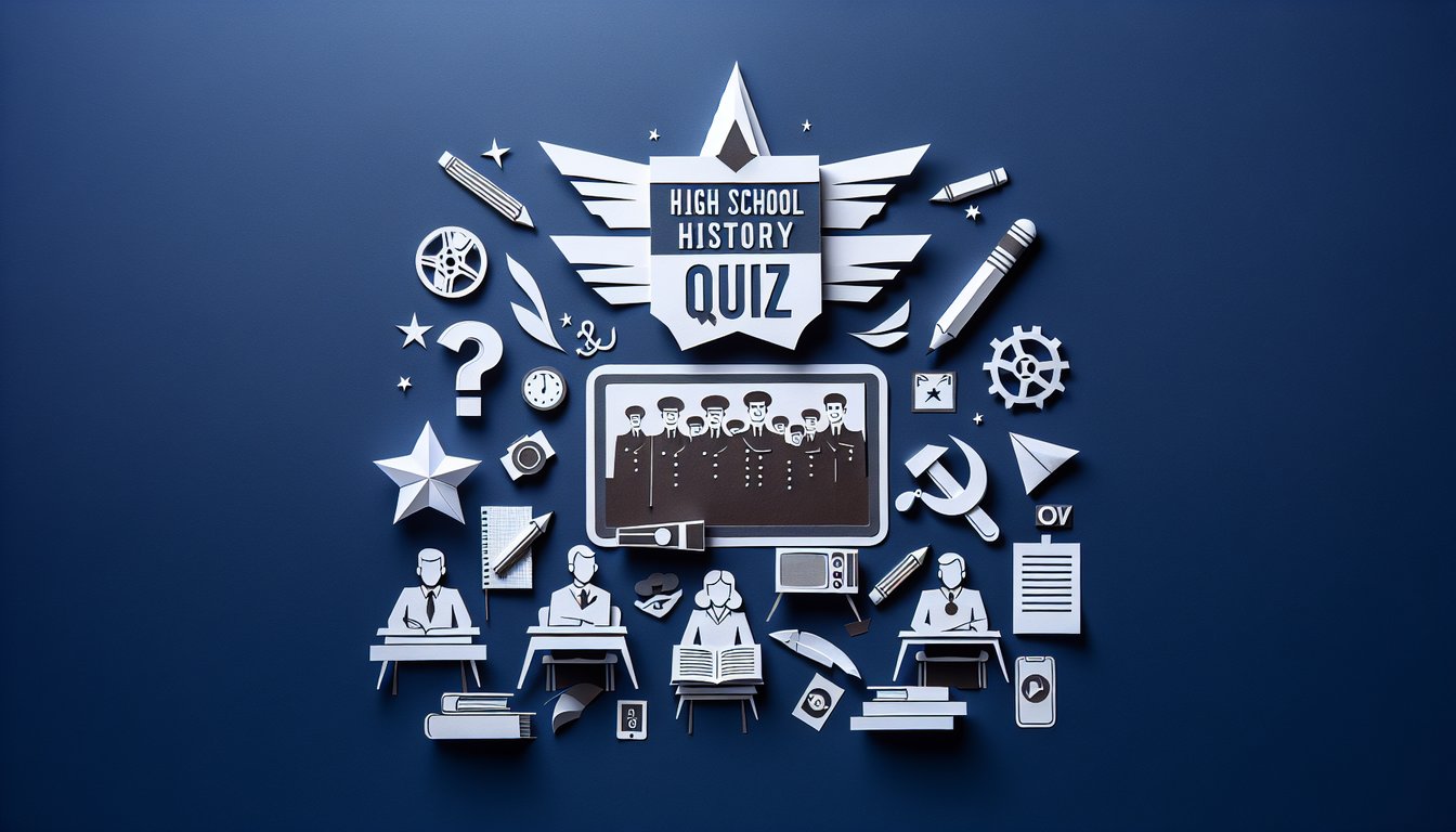 Paper art illustrating a trivia quiz about Stalins brutal legacy for high school history students