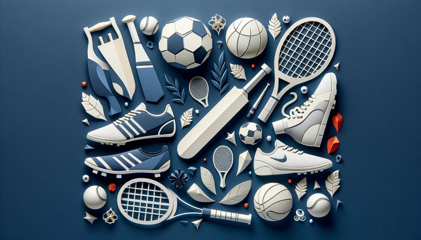 Colorful paper art promoting an Employee Sports Trivia Quiz.