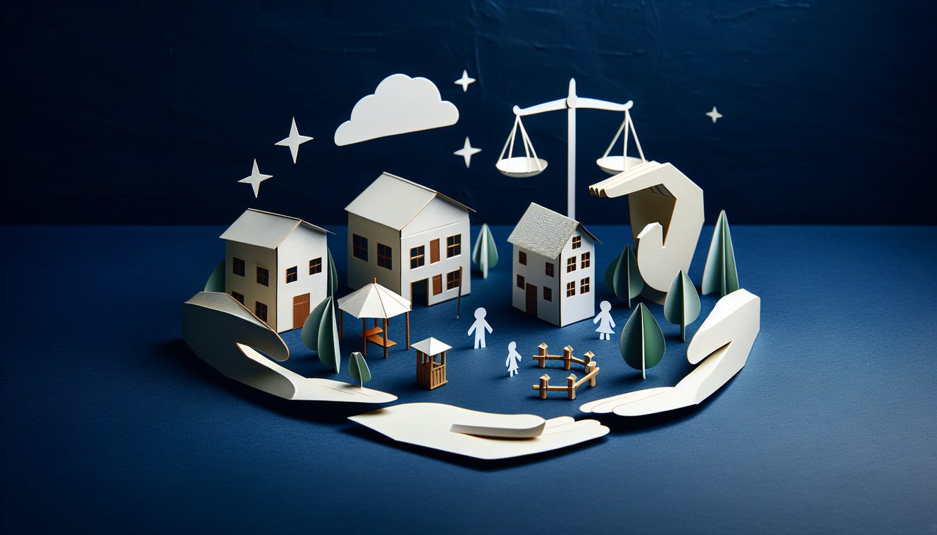 Colorful paper art depicting a quiz on Child Protection Policy Knowledge Test.