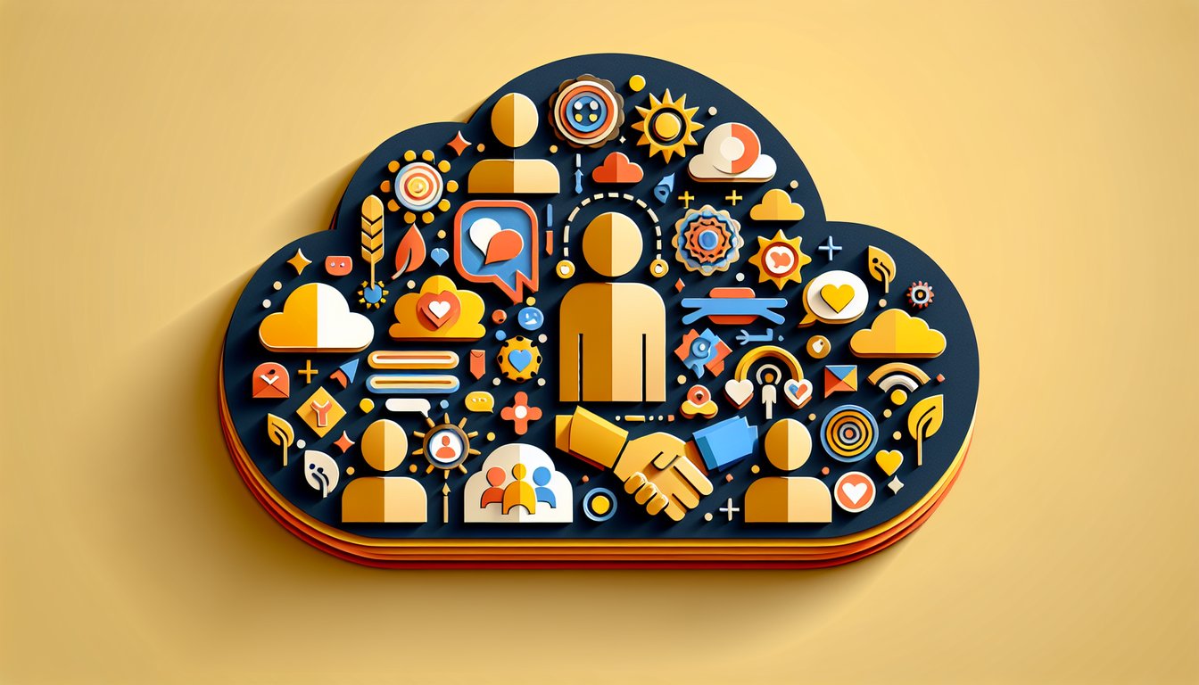 Paper art illustration for a likeable person test on a golden yellow background