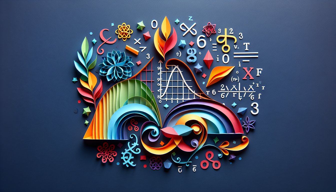 Paper art depicting a trivia quiz on function fundamentals for high school students.