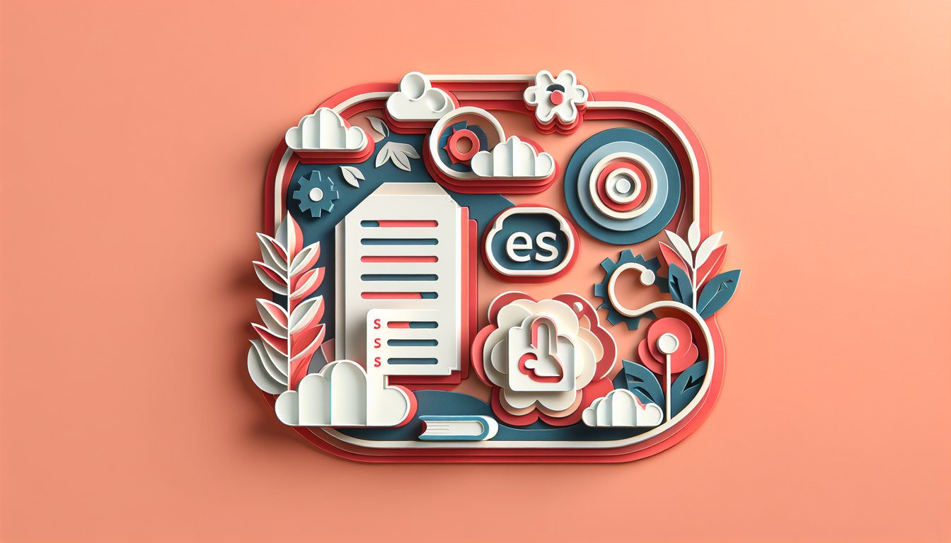 paper art letters arrows and speech bubbles on coral background for a prepositions quiz