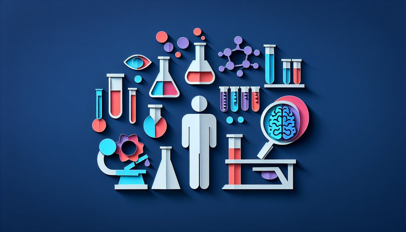 Colorful paper art symbolizing a quiz on Substance Use Testing and Forensic Psychiatry Knowledge