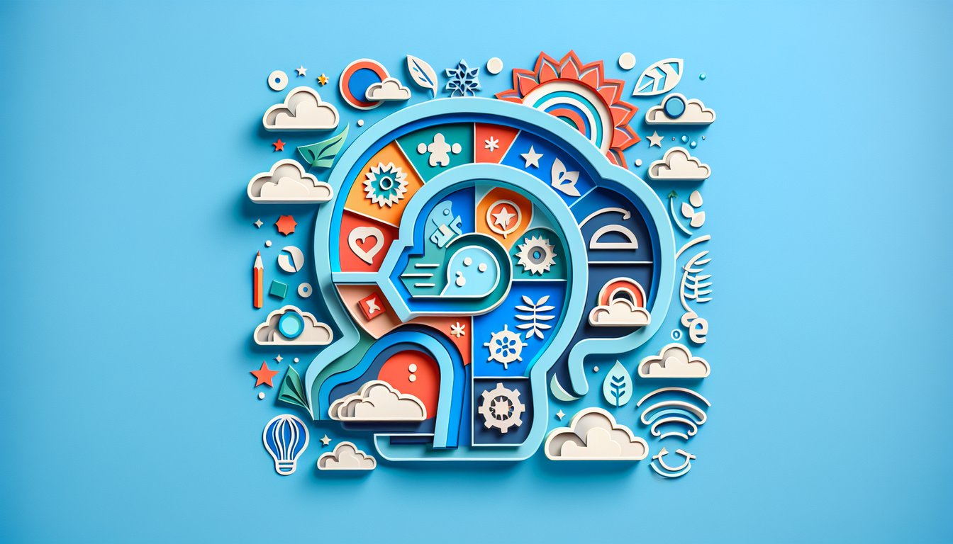 Paper art illustration for Tommyinnit era quiz on a sky blue background