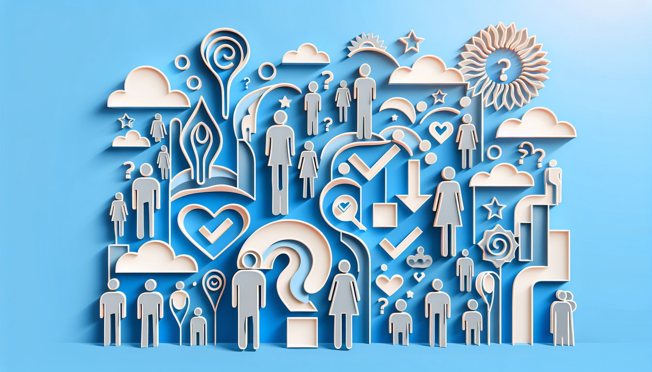Paper art illustration for a celebrity Smash or Pass Women quiz on a sky blue background