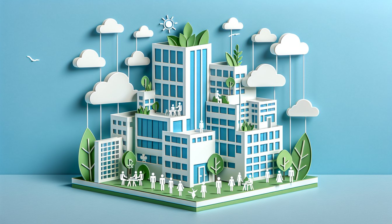 Paper art quiz illustration on sky blue background with papers magnifying glass chart free IB Business and Management quiz