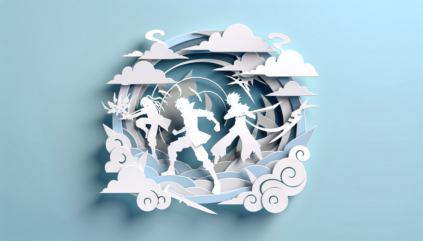 Paper art text Challenge yourself free JJBA Guess the Stand quiz find your Stand in JJBA on sky blue background