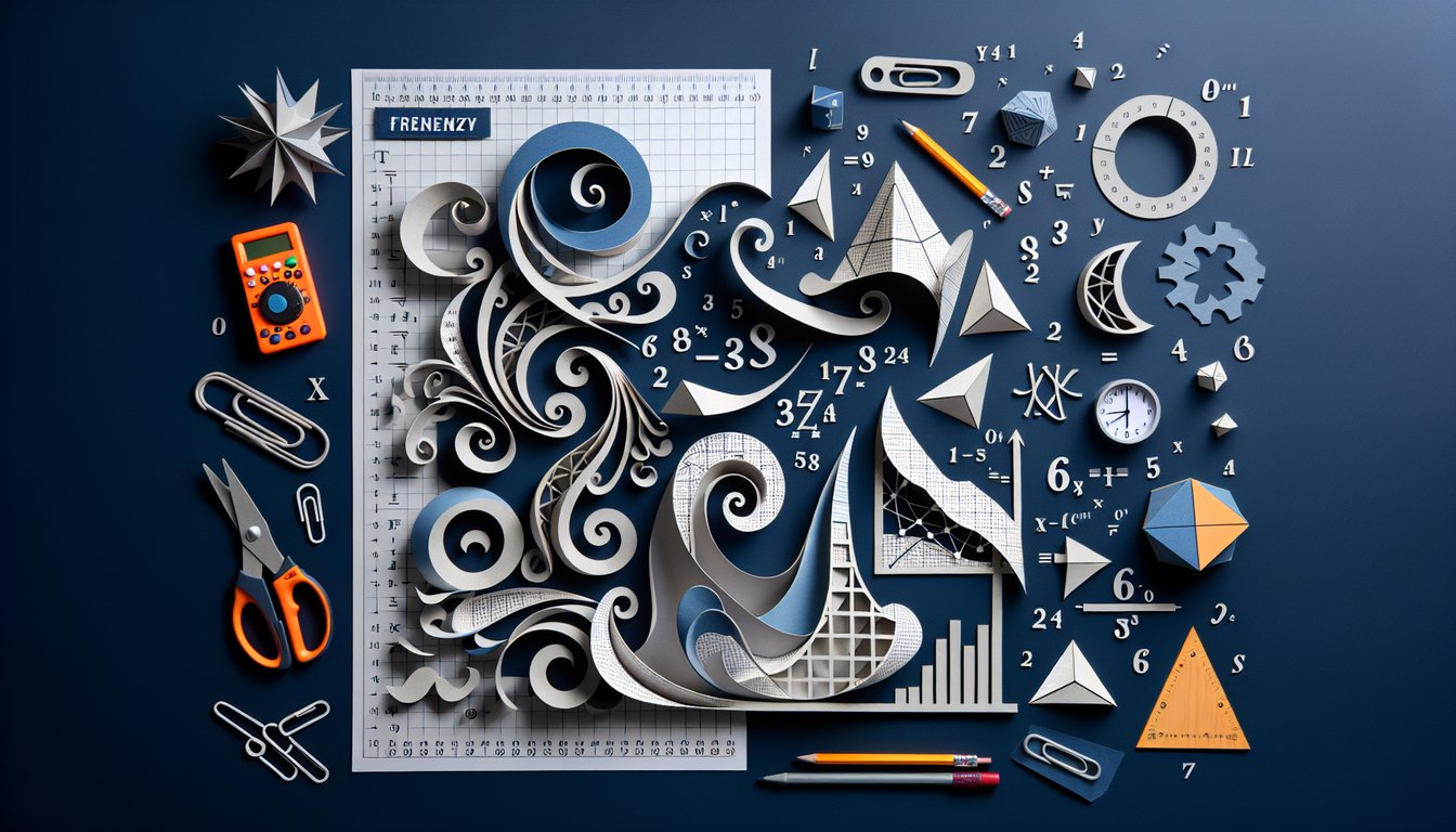 Paper art depicting trivia quiz on graphing functions for high school math students.