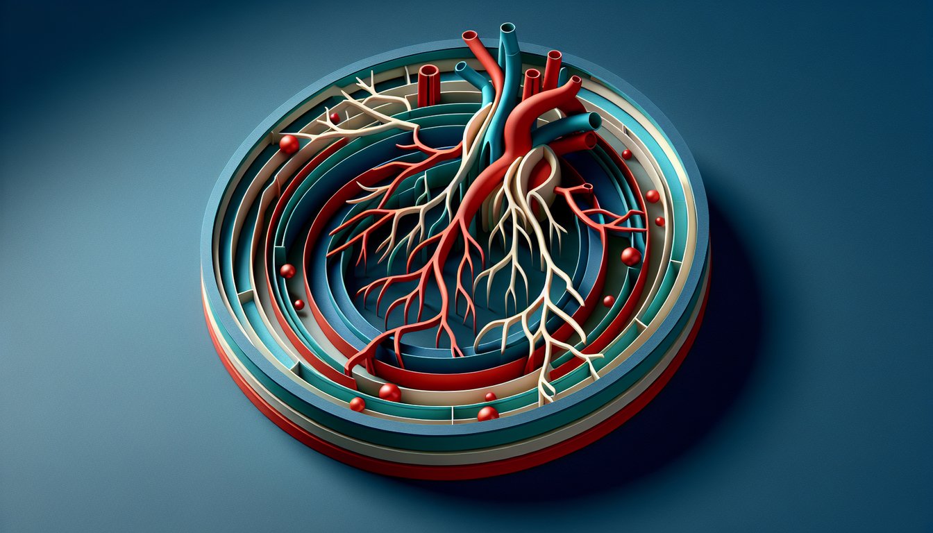 Paper art illustration for Circle of Willis labeling quiz on dark blue background