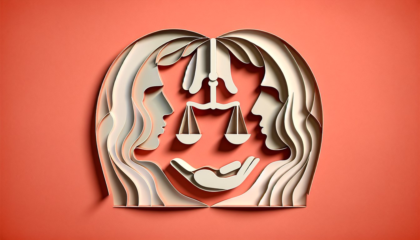 Paper art quiz illustration on coral background testing liberal vs leftist views